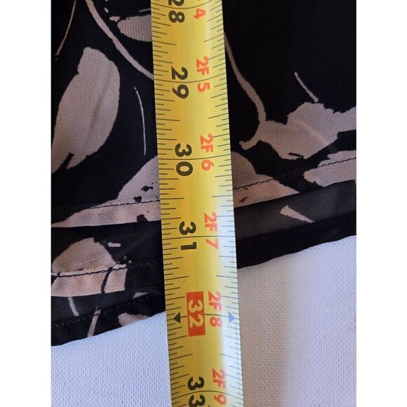 Talbots Womens Black Tan Floral Lined Full Skirt 16 Petite - Picture 8 of 9